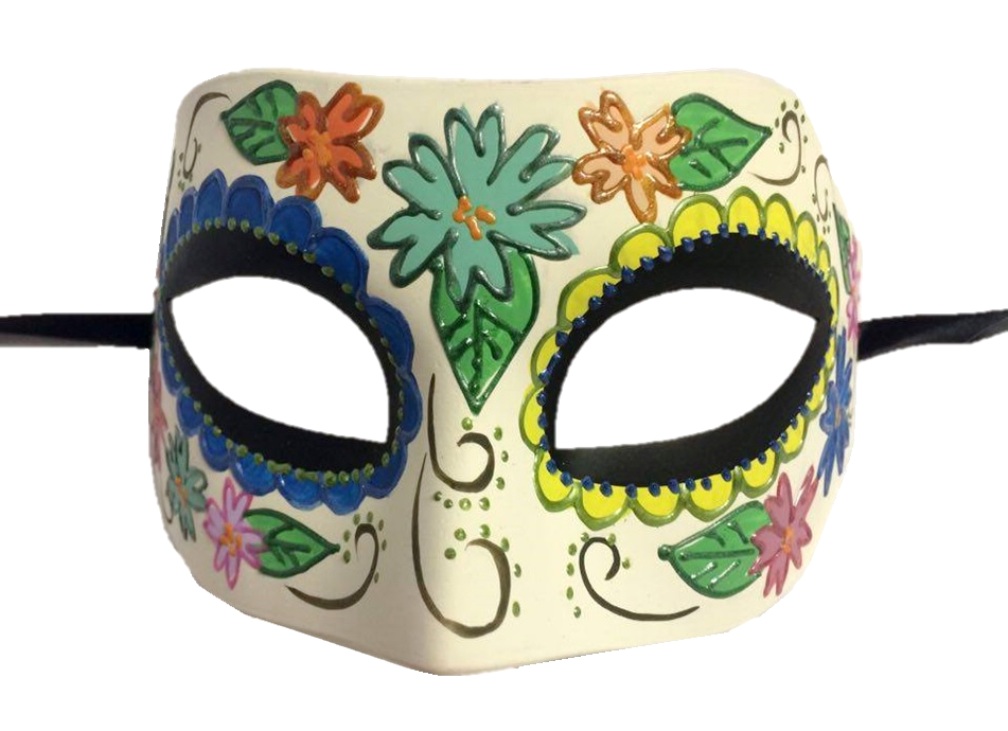 Half Eye Mask Flower Design Mardi Gras Halloween Costume Accessory